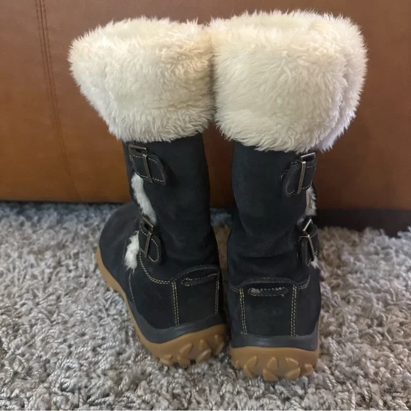 Salomon Women Lhasa Black Suede Fur Winter Snow Boots - Picture 11 of 16